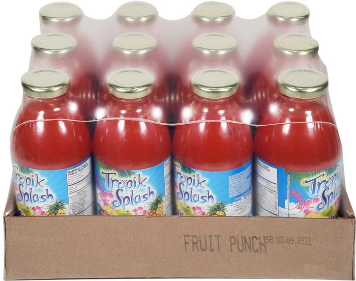 Tropik Splash - Fruit Punch, 473mL Bottle, Pack of 12