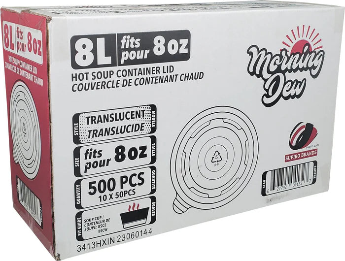 Morning Dew – Plastic Lid for 8 oz Soup Container 8SCE