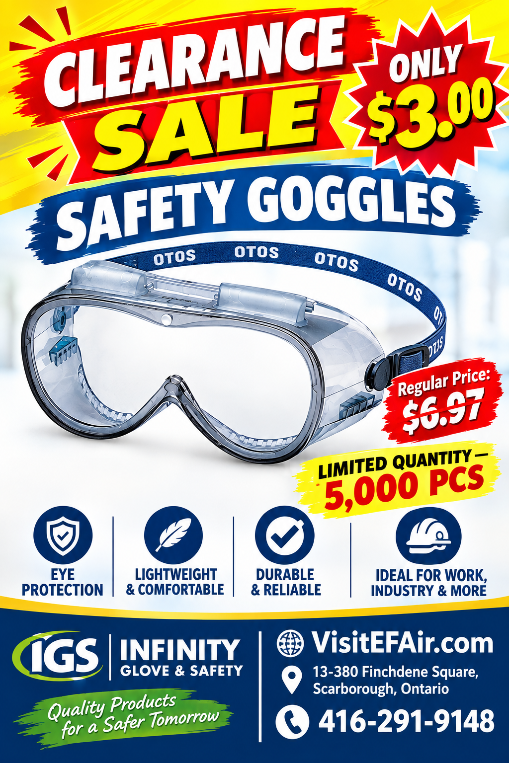 SAFETY GOGGLES SALE