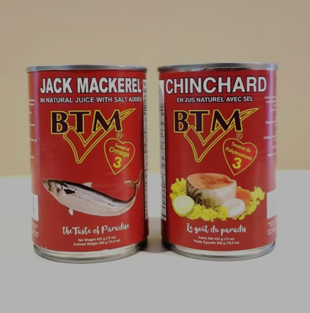 BTM Jack Mackerel Fish in Brine – 425g (24 Cans / Case)