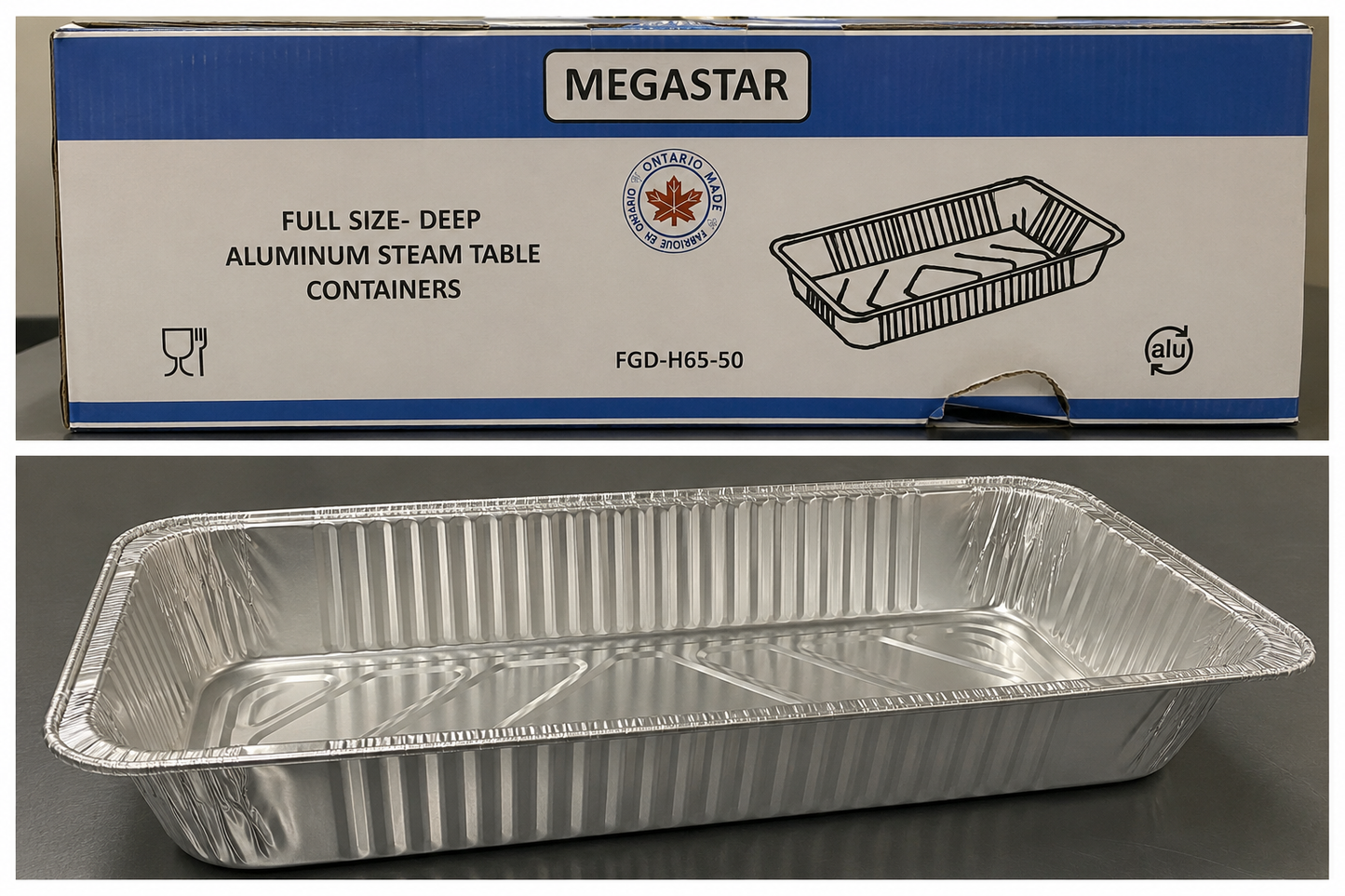MEGASTAR Full Size Deep Aluminum Steam Table Containers