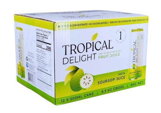 Tropical Delight 100% Soursop Juice – 500 mLx12/case