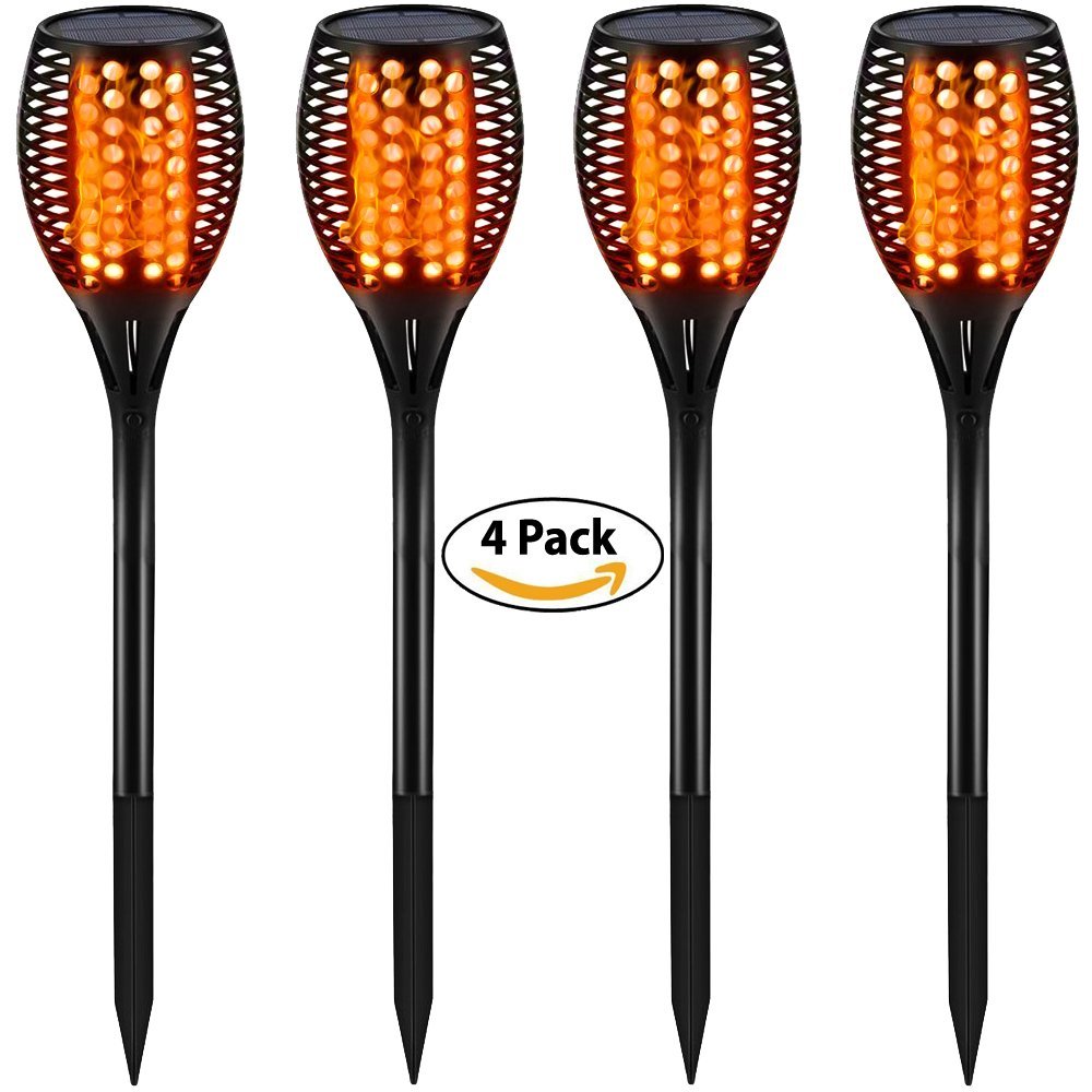 2/4PCS Solar lights 2835smd Torch Flame Outdoor 6led Landscape Lights Garden Lawn Garden Decoration Wall lamp LED Camping lights