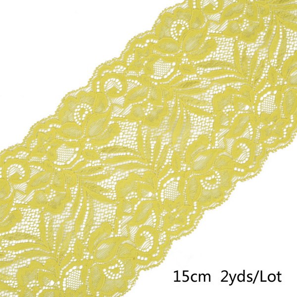 2 yard 15cm Stretch Elastic Lace Ribbon Fabric DIY Garment Accessories Sewing Trim Wedding Decoration