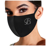 Rhinestone Letter Adult Mask Breathable Mouth Mask Cloth Mouth Caps Washable Face Mask Reusable Protective Mask mascarillas