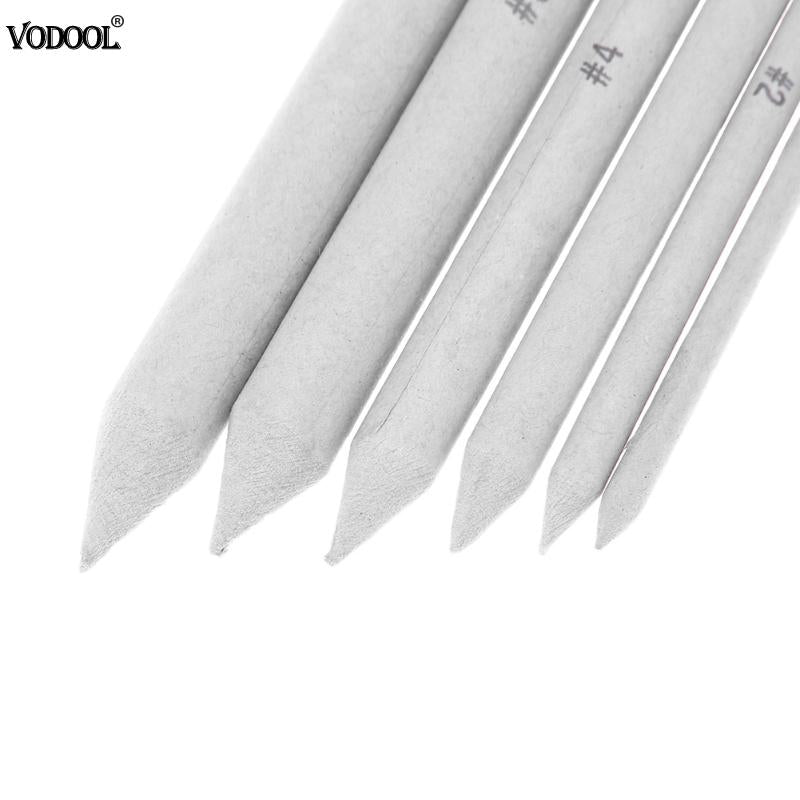 VODOOL 6 Pcs Solid Paper Pen Art Painting White Pen 6 Sizes Sketching Art Drawing Painting Tools Kit Student School Supplies