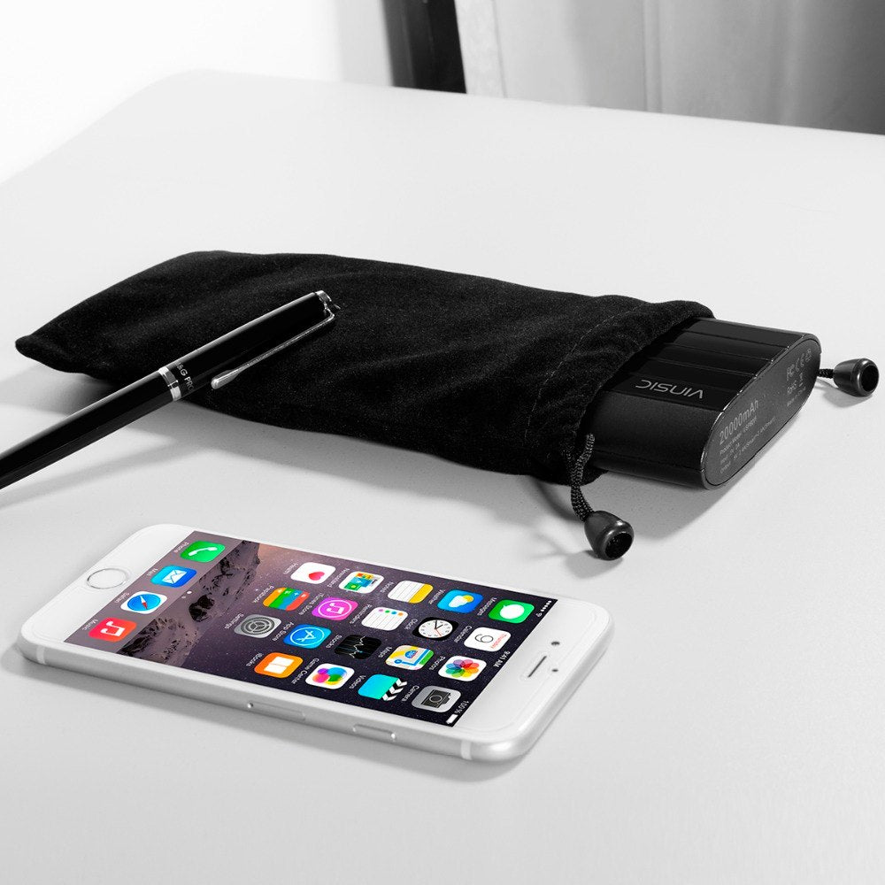 Vinsic IRON P6 20000mAh Smart Dual USB Power Bank External Battery Charger For iPhone X Samsung S9 Xiaomi Mi8 HUAWEI P20 Pro