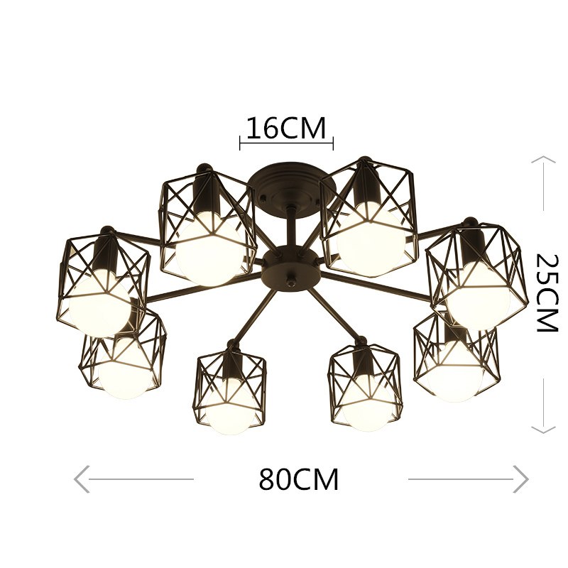 Vintage Chandeliers Multiple Rod Wrought Iron Ceiling Lamp E27 Bulb Living Room Lamparas for Home Lighting Fixtures