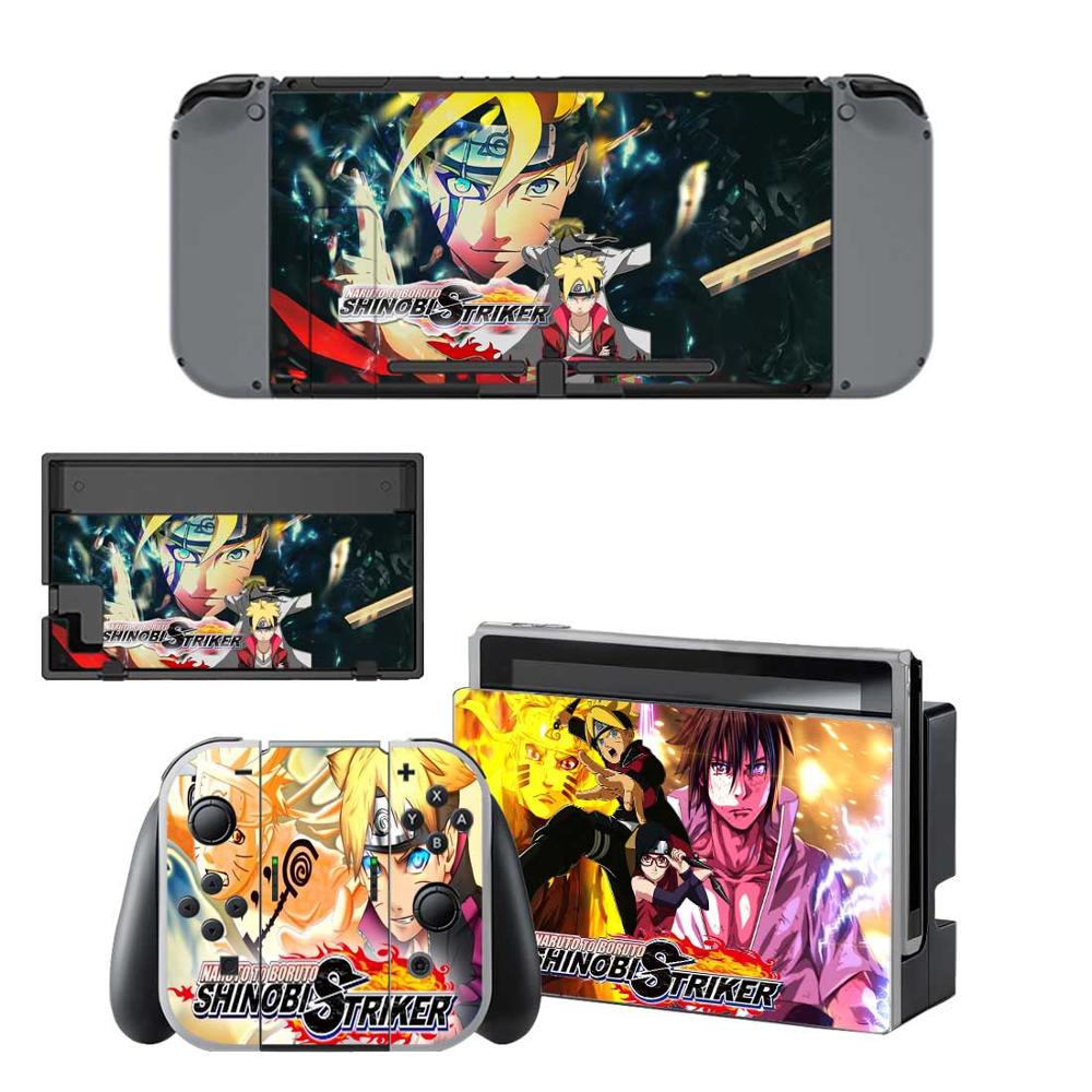 Vinyl Skin Decal Sticker Wrap for Nintendo Switch Console Joy-Con Dock Skins - Naruto to Boruto Shinobi Striker