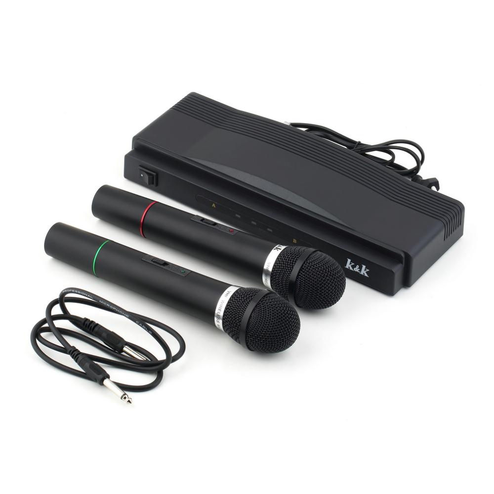 1set Microphone System Professional Wireless Dual Handheld 2 x Mic Receiver Wholesale