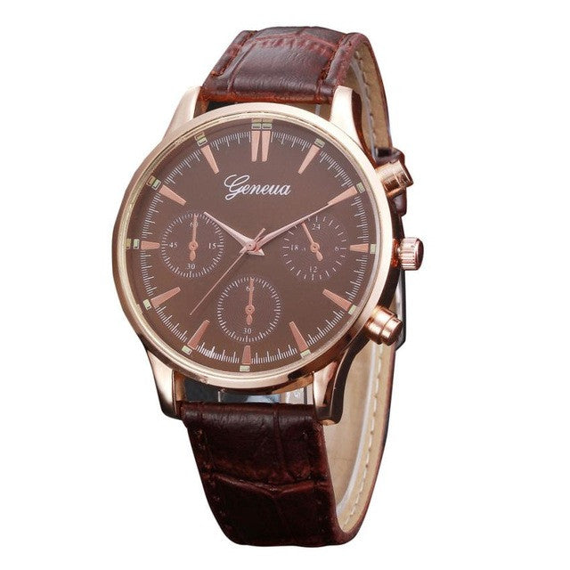 Fashion Mens Watches 2017 Hot Sale Business Style PU Leather Quartz Watch Men Clocks Wristwatch For Men Quartz-watch