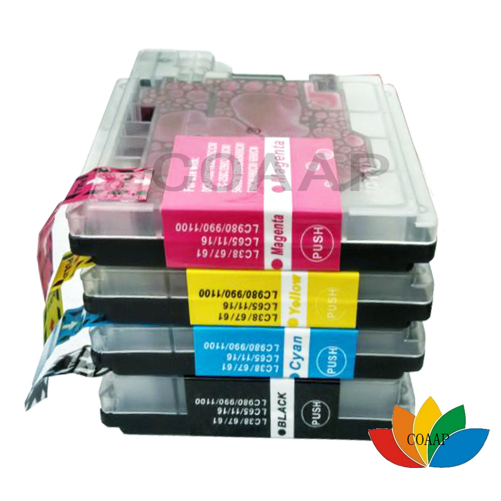 4 Ink Cartridge LC980 LC1100 LC61 Replace for DCP-195C DCP-197C DCP-365CN DCP-373CW DCP-535CN DCP-585C DCP-585CW printer