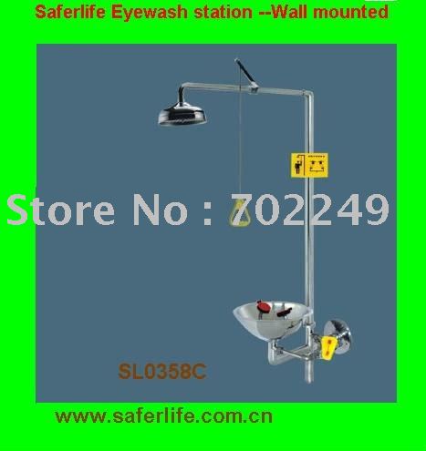 Polishing Stainless Steel Emergency Eye Shower Eye Wash safety shower Face shower station