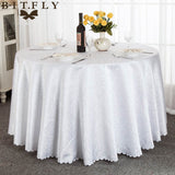 Jacquard Round Tablecloth Table Cloth Cover White/Pink/Gold/Ivory For Wedding Party Restaurant Banquet Home Decoration