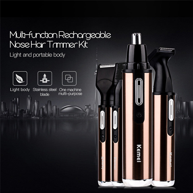 4 in 1 Fashion Original Nose Trimmer Electric Shaving Safe Face Care Trimmer Rechargeable Nose Hair Trimer for Men Women S47
