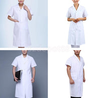 Men Women Scrubs Lab Coat Medical Nurse Doctor White Coat Uniform Short Sleeve