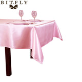 Satin rectangular Table Cloth Tablecloth For Home Wedding tables restaurant Party Christmas Decoration  fabric  pink free ship