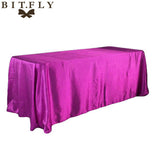 Satin rectangular Table Cloth Tablecloth For Home Wedding tables restaurant Party Christmas Decoration  fabric  pink free ship