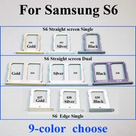 1pcs/lot Sim Card Tray For Samsung Galaxy S6 Edge+ Curved screen straight Sim Card Tray Slot Holder Housing Parts Single/ Dual