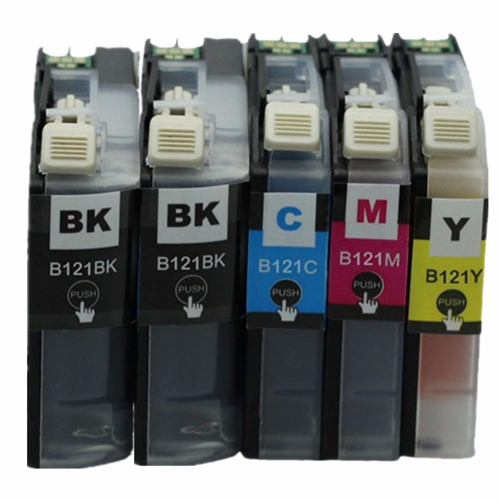 Replacement 5 x LC121 LC-121 LC 121 XL LC121XL Ink Cartridges For Brother DCP J552DW J752DW J132W J152W J172W MFC J470DW