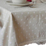 Urijk 1PC High Quality Table Cloth For Restaurant Linen Tablecloth Small White Chrysanthemum Printed Table Cover Wholesale