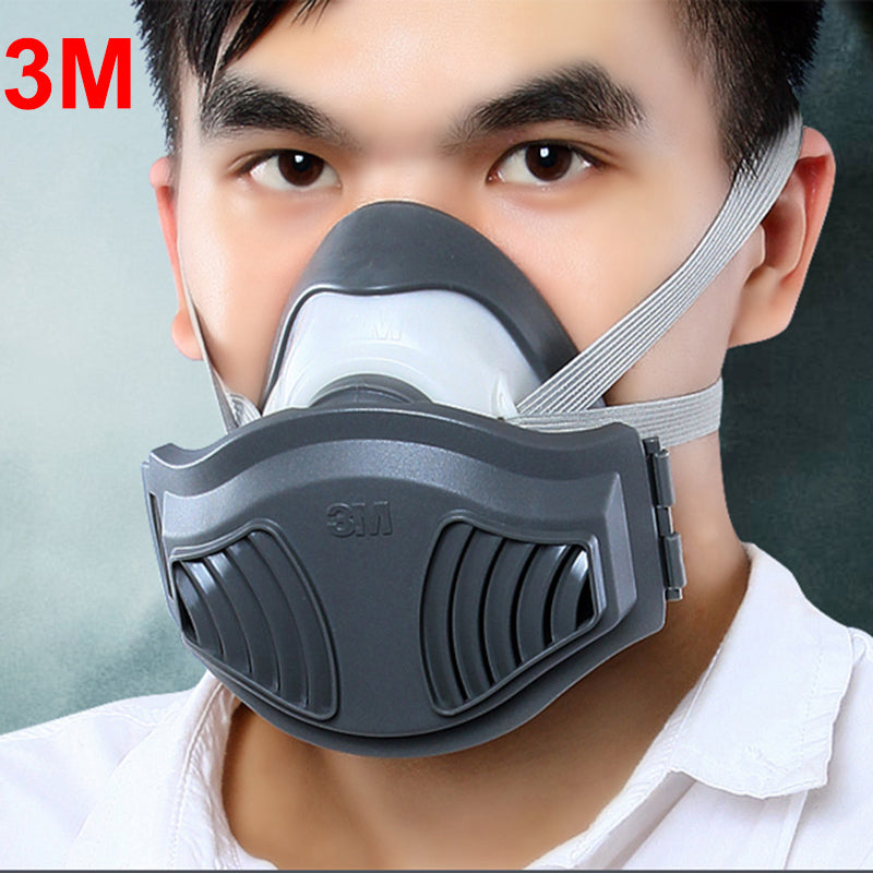 3M 1211+10pcs 1701 Filter cotton Half Face Dust Mask Anti industrial Conatruction Dust Pollen Haze Poison Safety Protective Mask