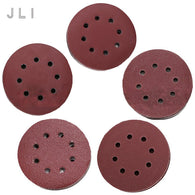 JLI 100pcs 125mm/5'' 60/80/120/180/240 Grits Sand Paper Flocking Discs  For Metal Wood And Glass Polishing Grinding Tools