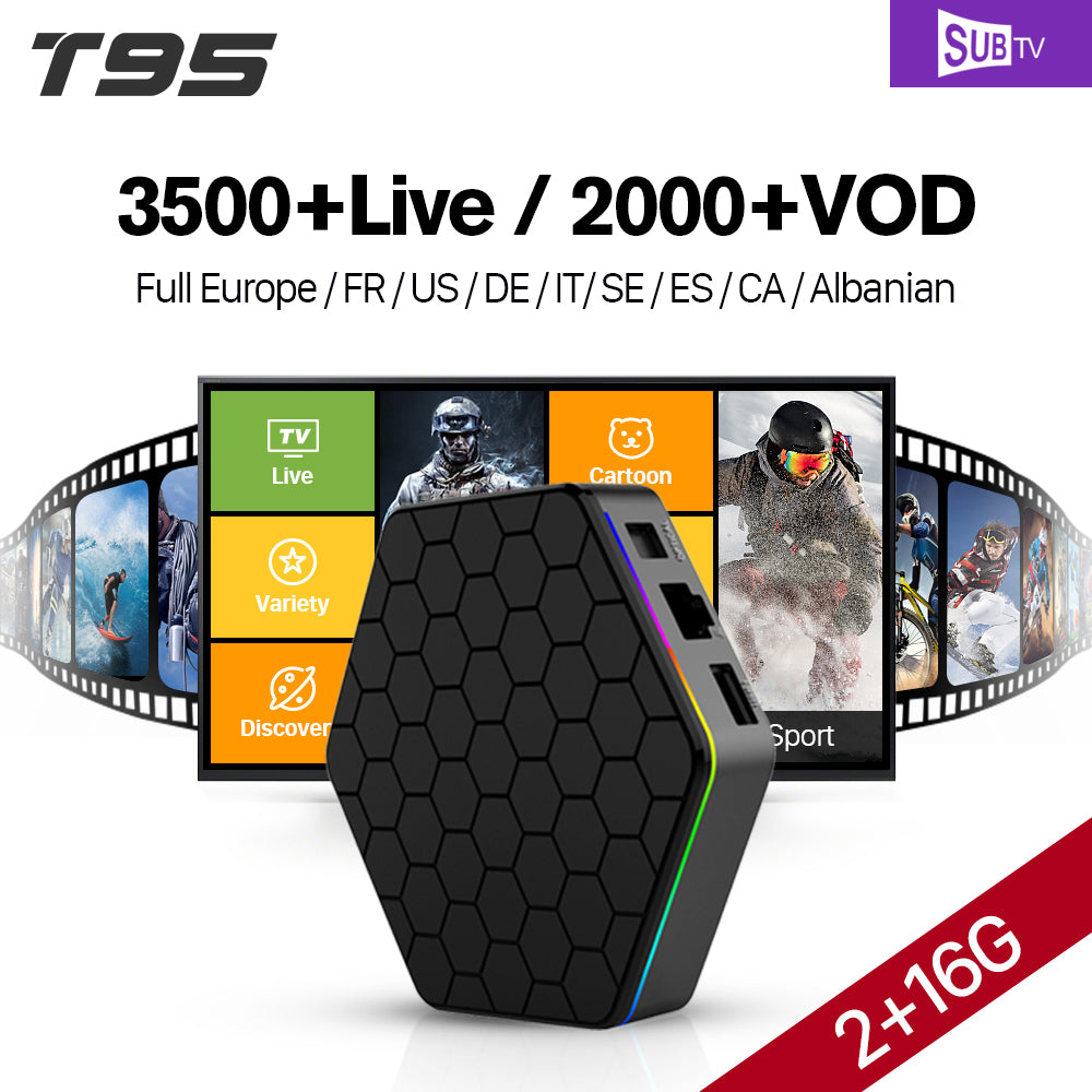 IPTV Arabic French 1 Year Subtv IPTV Code 3500 T95Z plus Android 7.1 TV Box Smart IPTV Europe Turkish Canada Germany IP TV Box