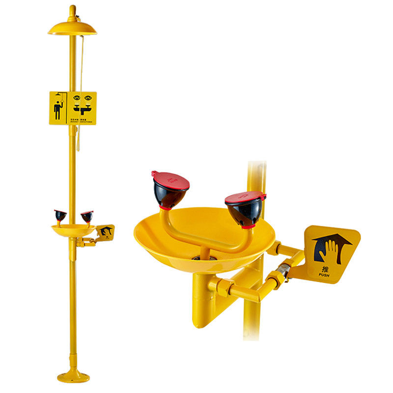 New Coating Combination Shower Station and Eye Wash Eyewash Station 304 SS + ABS