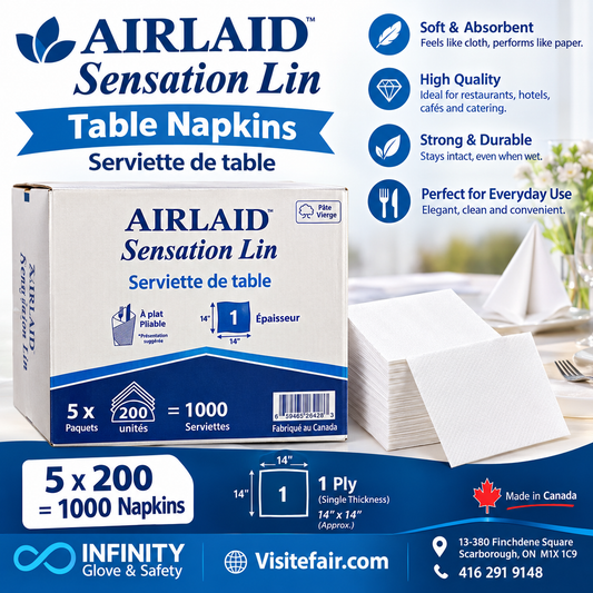 AIRLAID Sensation Lin Table Napkins – 1,000 Napkins per Case