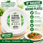 ECO-FRIENDLY 9” BAGASSE ROUND PLATES – 50 PLATES PER PACK party time