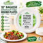 ECO•CRAZE 10" Bagasse Diamond Edge Round Plates – 50 Plates/Pack
