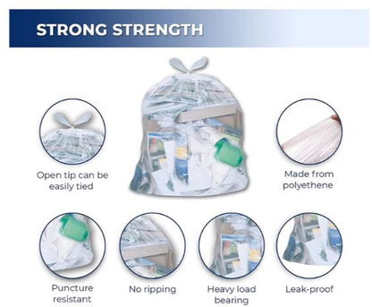 Garbage Bags 30"x38" Clear Strong 200/cs. Brand Spartano