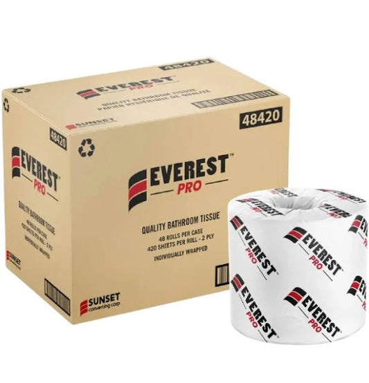 Everest Brand Toilet Tissue (420 Sheets/Roll, 48 Rolls/Case) 48420