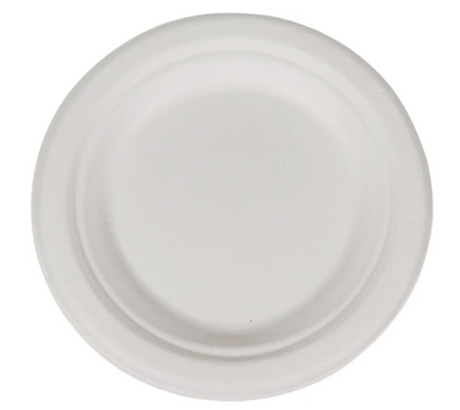 Plates 9 Inch 500/case Eco-Craze Bagasse Round Plates – 1 Compartment 125x4/cs