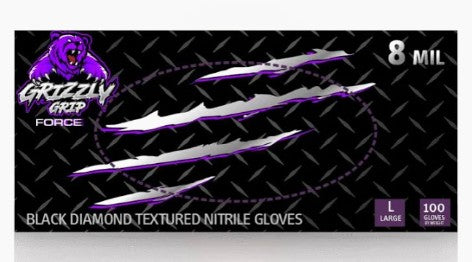 Grizzly Grip Black Nitrile Gloves – 8 Mil B2B Pricing available