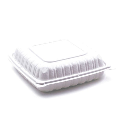 NG081 – 8″ × 8″ Hinged Clamshell Take‑Out Container (150 pcs/Case)