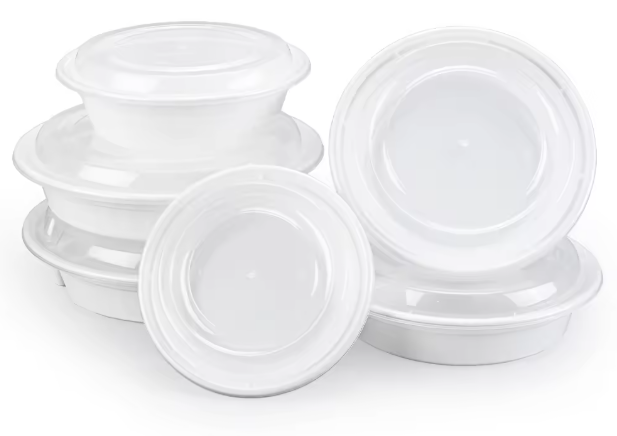 RC16 – 6" Round Microwaveable Takeout Food Container | White | 150/Case
