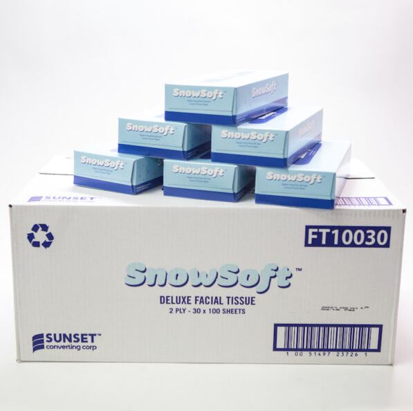 Snow Soft™ Premium Facial Tissue – 2-Ply, 100 Sheets/Box, 30 Boxes/Case