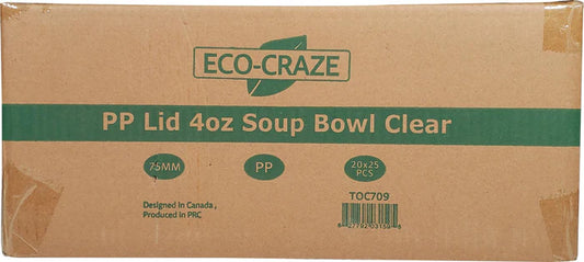 Eco-Craze PP Lid – 4 oz Soup Bowl – Clear  Code: TOC709  and 4 0z Soup Bowl Toc703