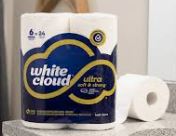 **SALE** TOILET-PAPER / BATHROOM-PAPER 6-MAGA ROLL WHITE-CLOUD