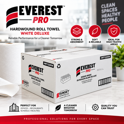 Everest Pro – White Paper Hand Towel | 205 | HWT12205W 12 ROLLS SALE!!!!