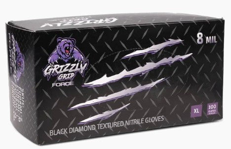 Grizzly Grip Black Nitrile Gloves – 8 Mil B2B Pricing available