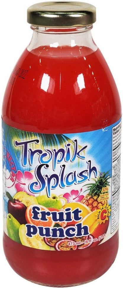 Tropik Splash - Fruit Punch, 473mL Bottle, Pack of 12