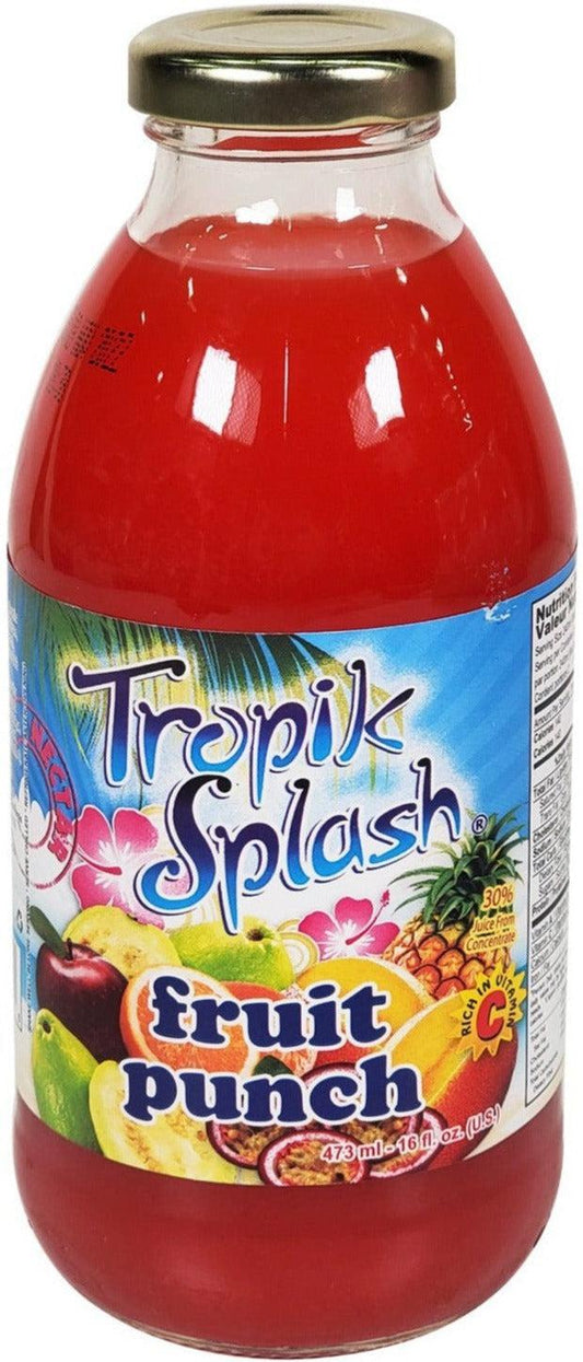 Tropik Splash - Fruit Punch, 473mL Bottle, Pack of 12