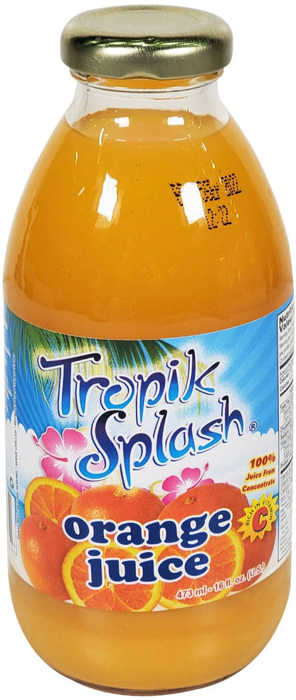 Tropik Splash - Orange Juice, 473mL Bottle, Pack of 12