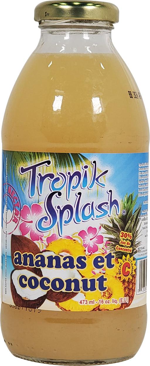 Tropik Splash - Pineapple Coconut, 473mL Bottle, Pack of 12