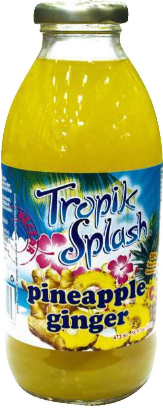 Tropik Splash - Pineapple Ginger, 473mL Bottle, Pack of 12