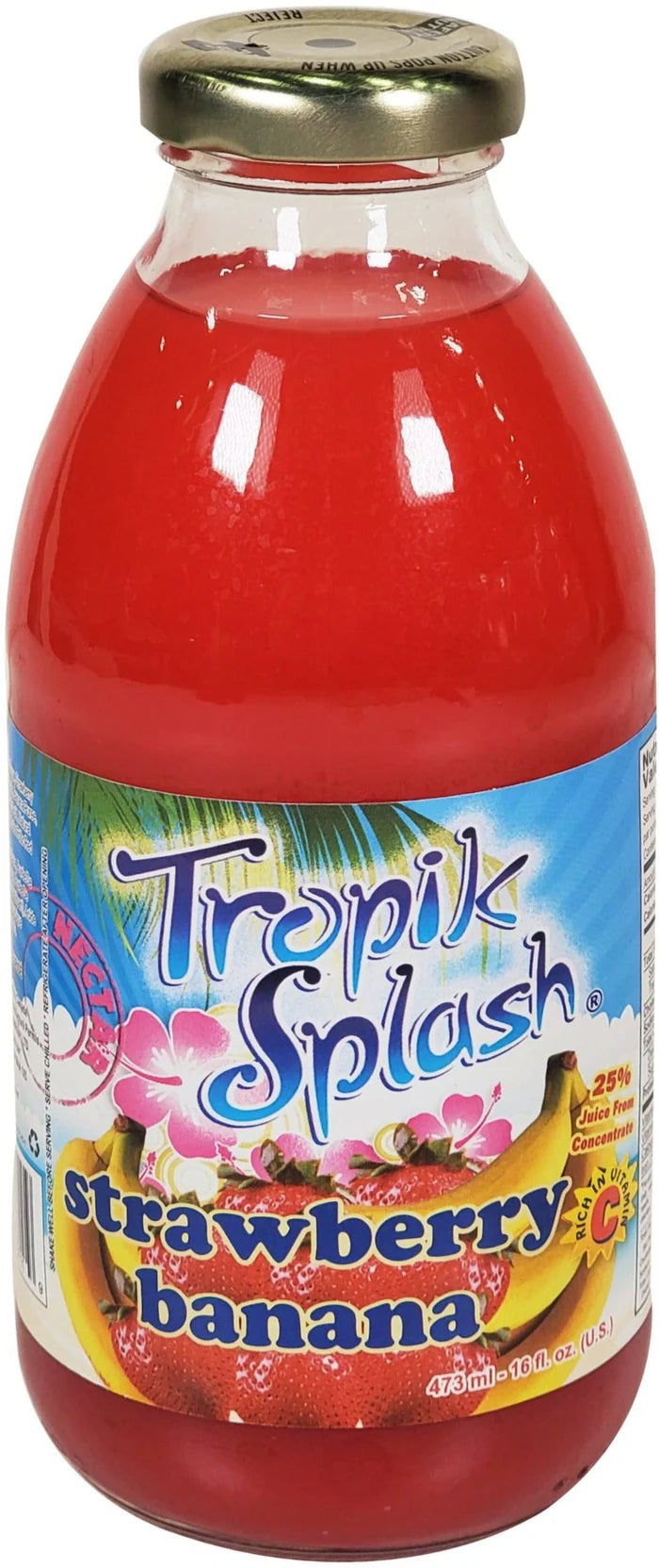 Tropik Splash - Strawberry Banana Nectar, 473mL Bottle, Pack of 12