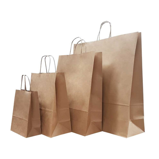 Kraft Paper Bags with Twisted Handle – Heavy Duty Carry Bags
